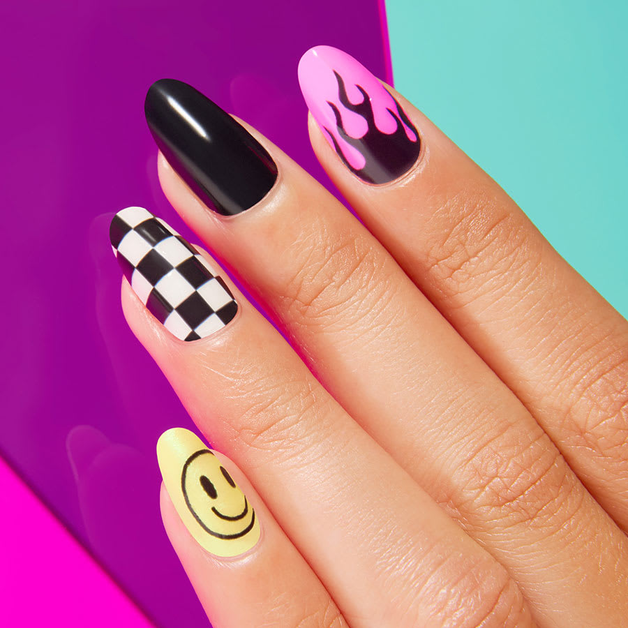 colorful_nails୨୧⋆* IG Nail Trend-Colorful Sunflower Cat Eye Nails Art – RARJSM